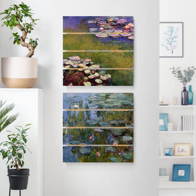 Print on wood - Claude Monet - Water Lilies Set