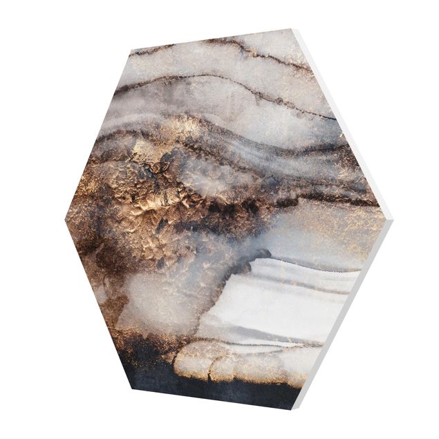 Forex hexagon - Golden Marble Painted