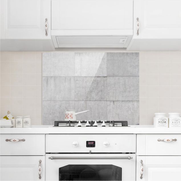 Stone splashback kitchen Concrete Tile Look Grey