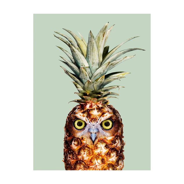 green area rug Pineapple With Owl