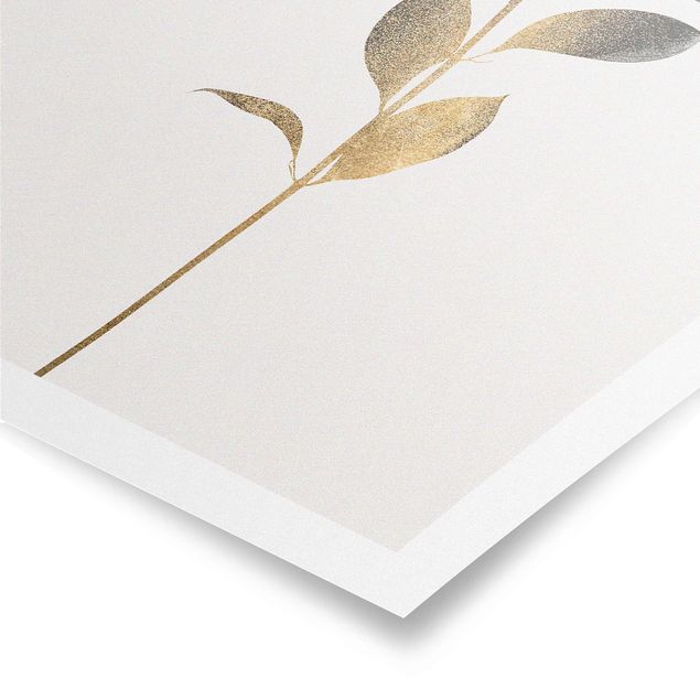 Poster - Graphical Plant World - Gold And Grey