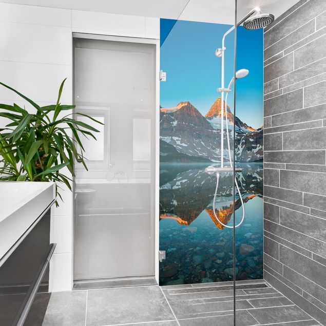 Shower wall cladding - Mountain Landscape At Lake Magog In Canada