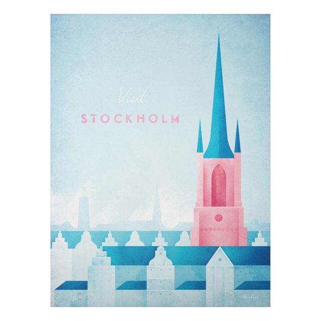 Print on aluminium - Travel Poster - Stockholm