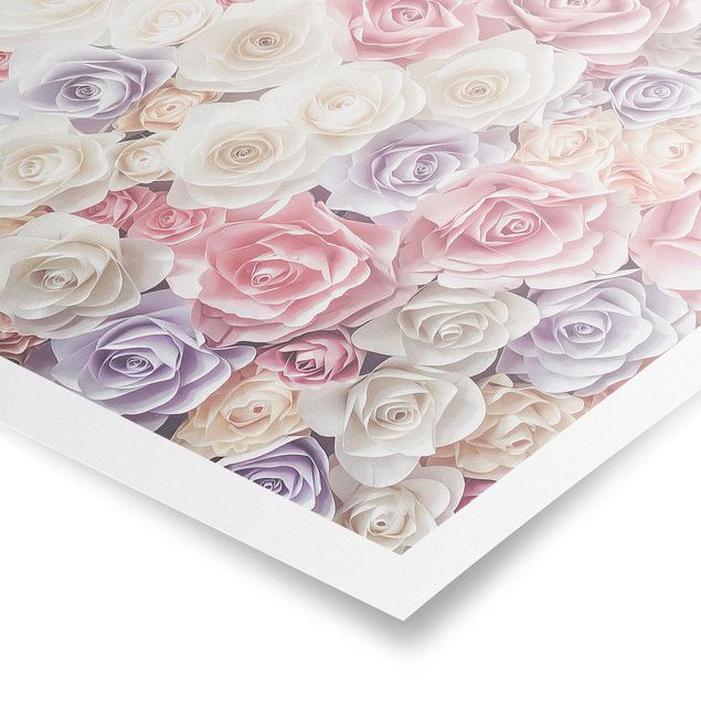 Poster - Pastel Paper Art Roses