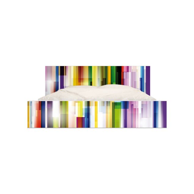 Adhesive film for furniture IKEA - Malm bed 140x200cm - Rainbow Cubes