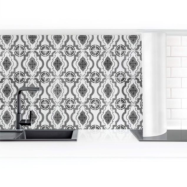 Kitchen wall cladding - Portuguese Vintage Ceramic Tiles - Mafra Black And White