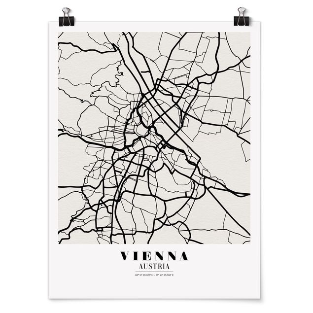 Poster city, country & world maps - Vienna City Map - Classic