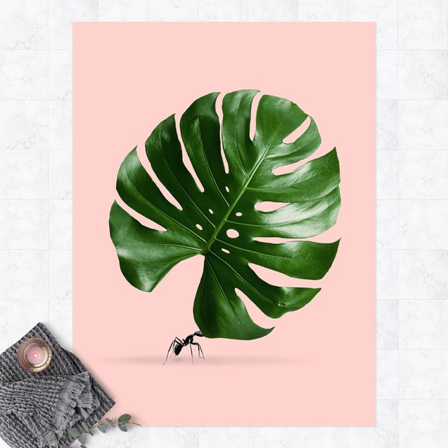 balcony mat Ant With Monstera Leaf