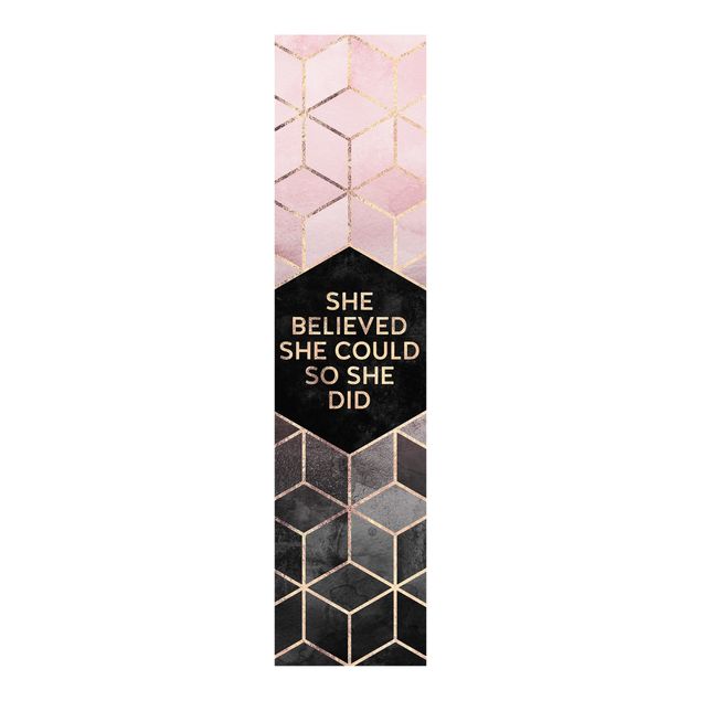 Sliding panel curtain - She Believed She Could Rosé Gold
