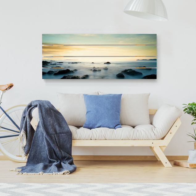Print on wood - Sunset Over The Ocean