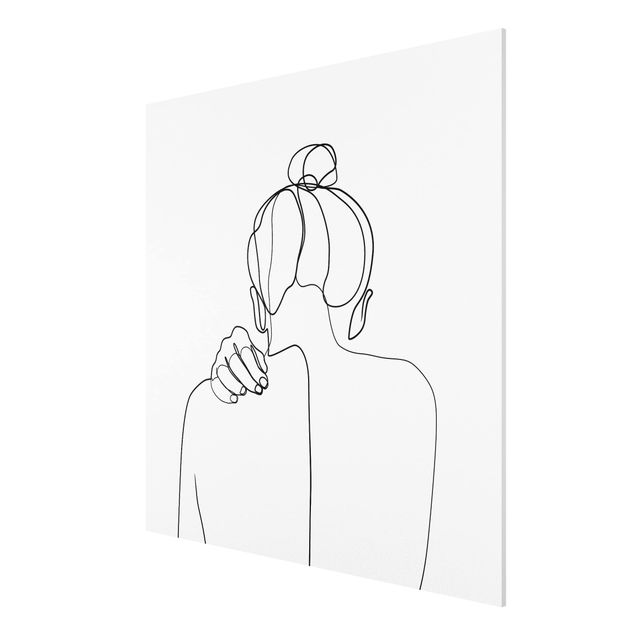 Print on forex - Line Art Woman Neck Black And White