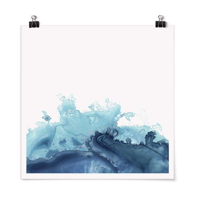 Poster - Wave Watercolour Blue l