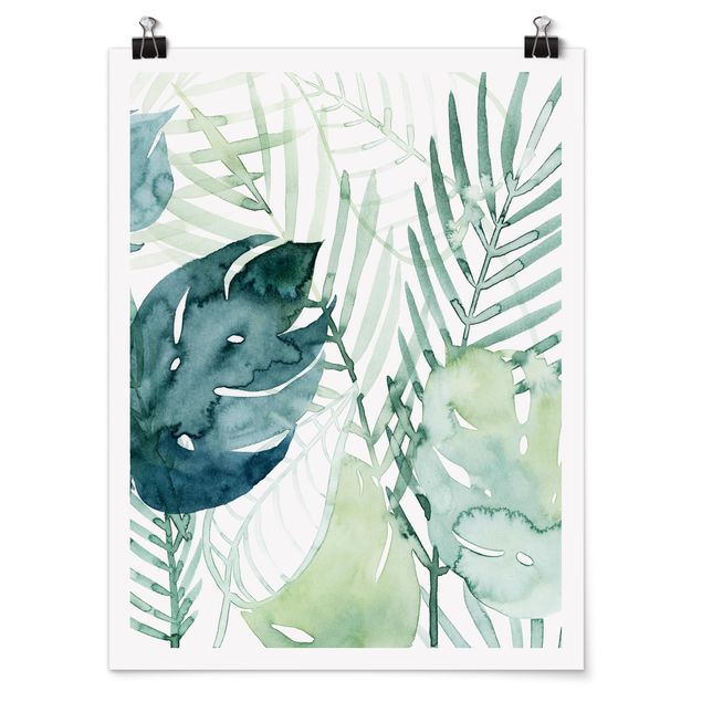 Poster flowers - Palm Fronds In Watercolour I