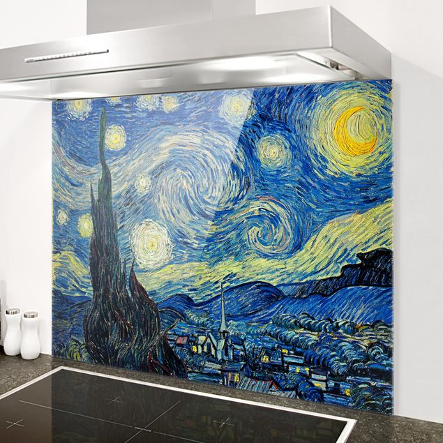 Glass splashback kitchen architecture and skylines Vincent van Gogh - Starry Night