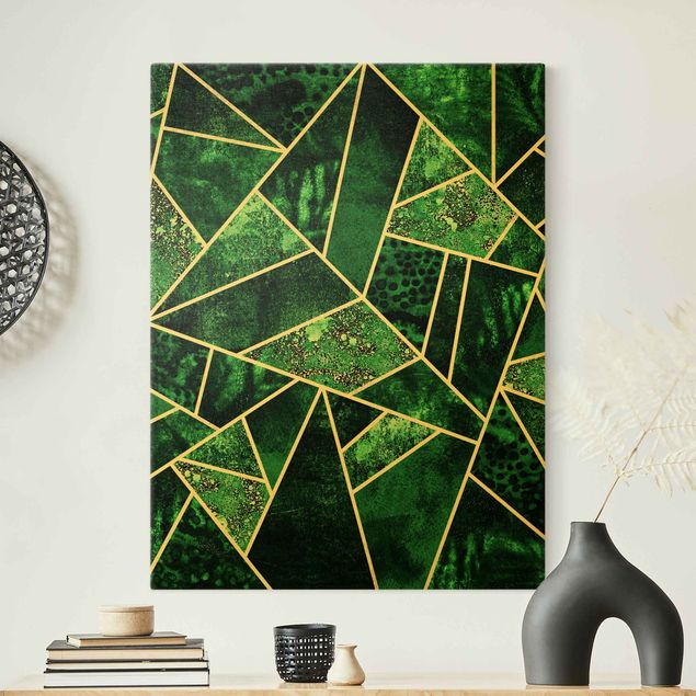 Canvas print - Dark Emerald With Gold
