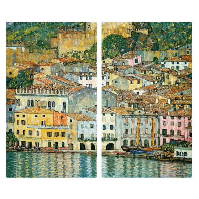 Glass stove top cover - Gustav Klimt - Malcesine On Lake Garda