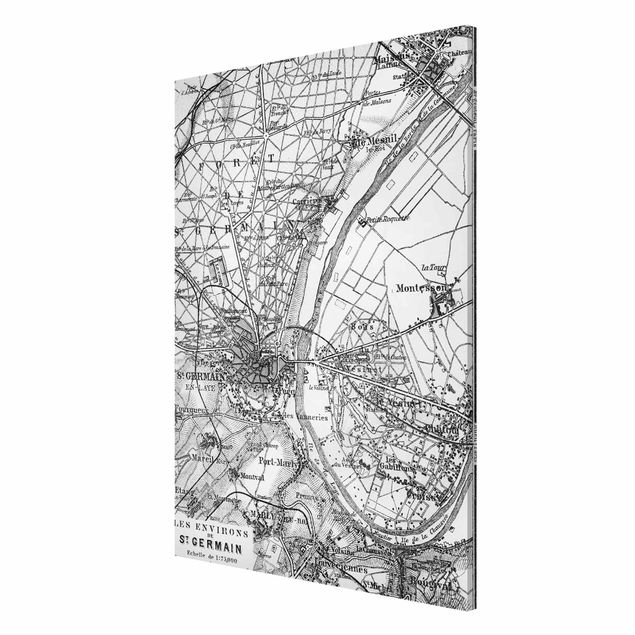 Magnetic memo board - Vintage Map St Germain Paris