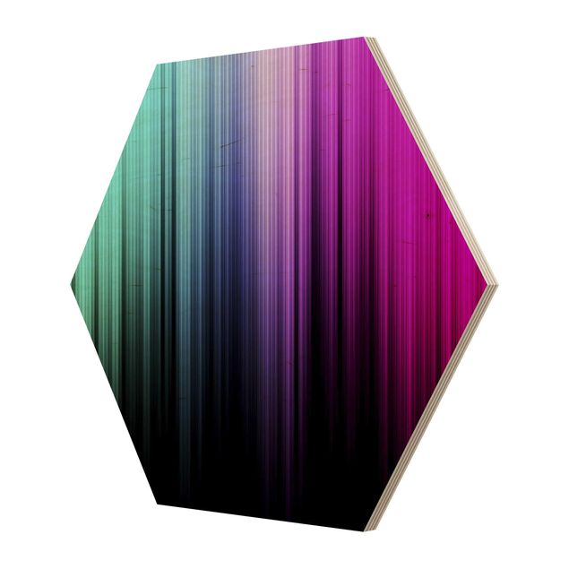 Wooden hexagon - Rainbow Display