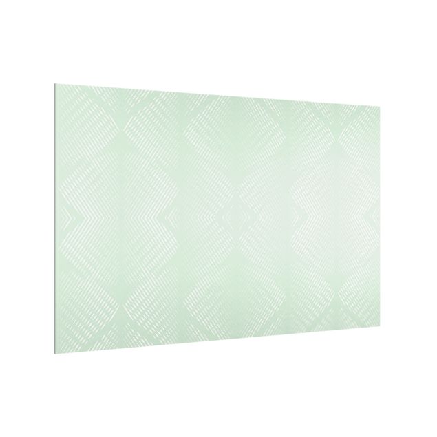 Splashback - Rhombic Pattern With Stripes In Mint Colour - Landscape format 3:2