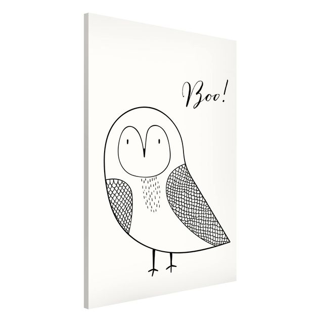 Magnetic memo board - Owl Boo Drawing