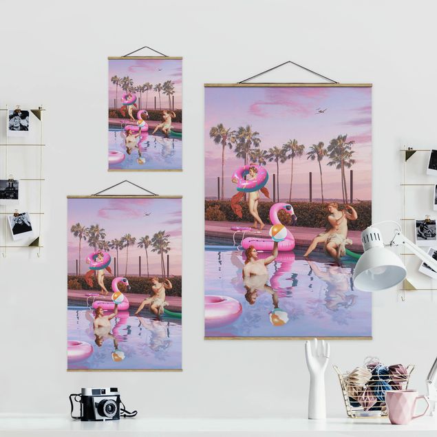 Fabric print with poster hangers - Pool Party