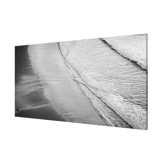 Magnetic memo board - Soft Waves On The Beach Black And White