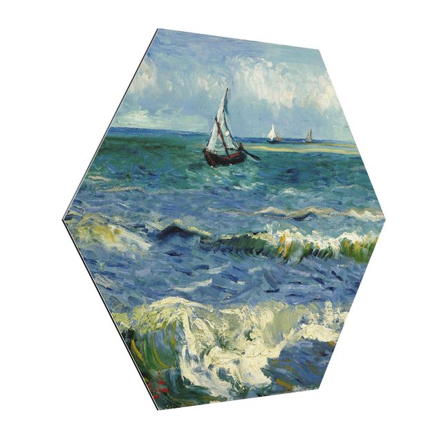 Alu-Dibond hexagon - Vincent Van Gogh - Seascape Near Les Saintes-Maries-De-La-Mer
