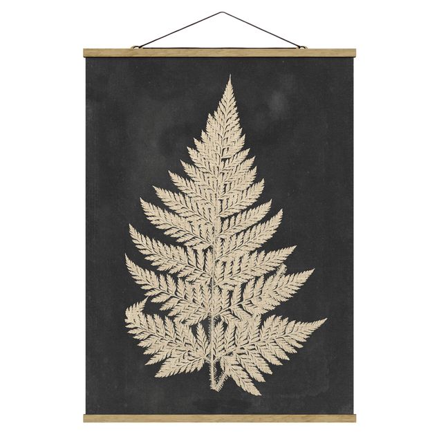 Fabric print with poster hangers - Fern With Linen Structure I