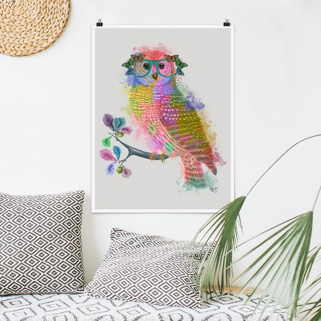 Poster kids room - Rainbow Splash Owl