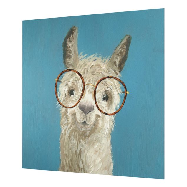 Glass Splashback - Lama With Glasses I - Square 1:1