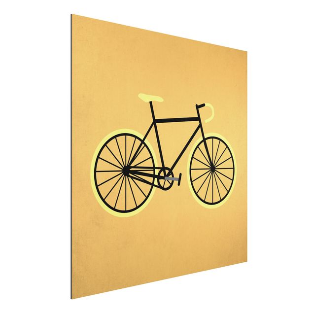 Aluminium dibond Bicycle In Yellow