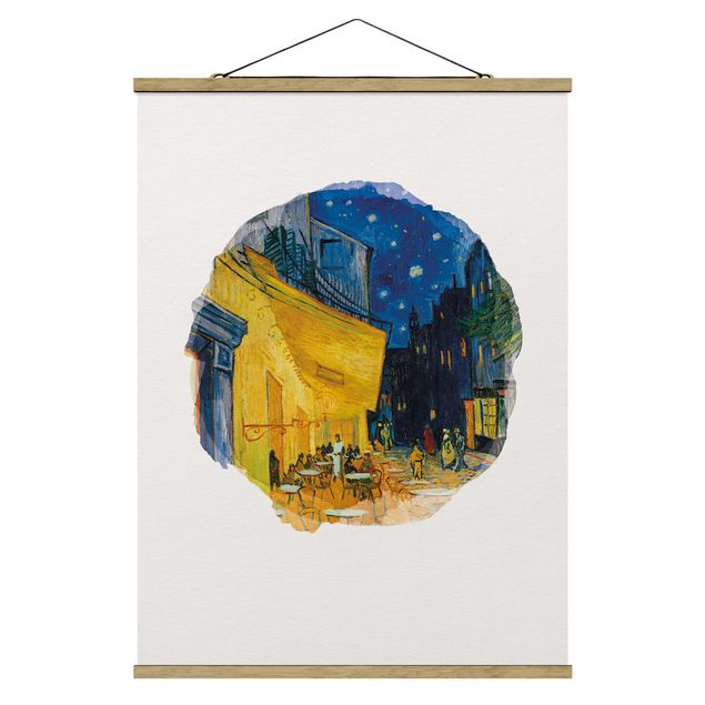 Fabric print with poster hangers - WaterColours - Vincent Van Gogh - Cafe Terrace In Arles
