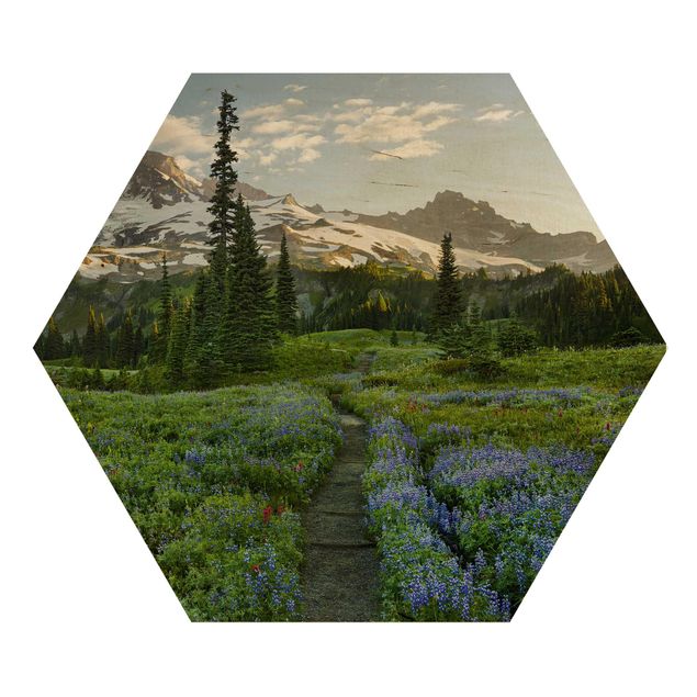 Wooden hexagon - Mountain View Meadow Path