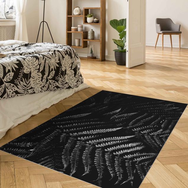 Modern rugs Black And White Botany Fern