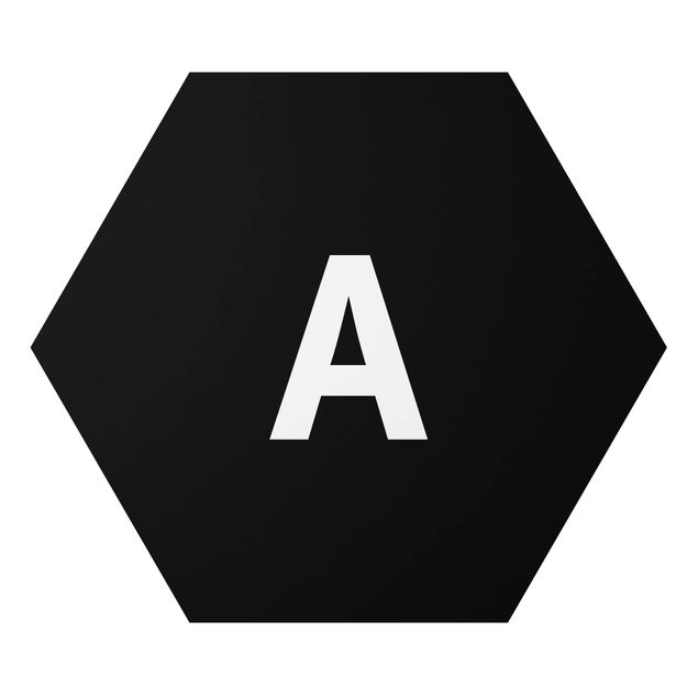 Alu-Dibond hexagon - Letter Black A