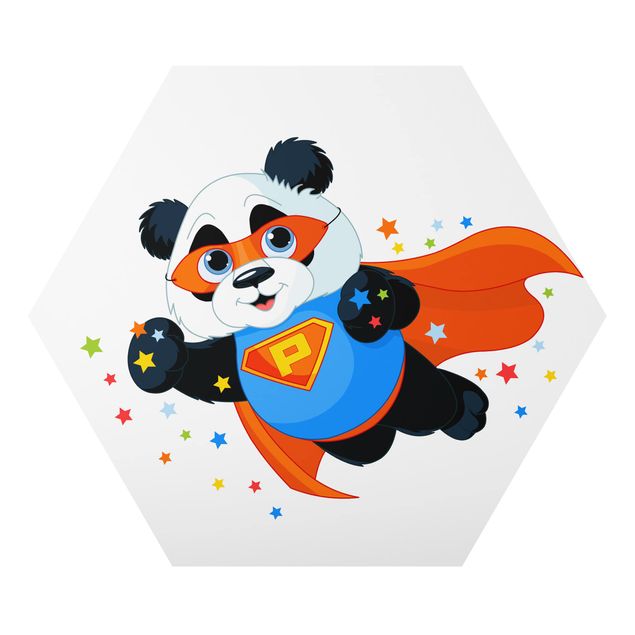 Alu-Dibond hexagon - Super Panda