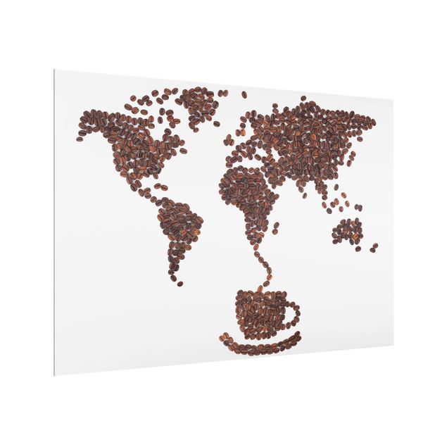 Glass Splashback - Coffee around the world - Landscape 3:4