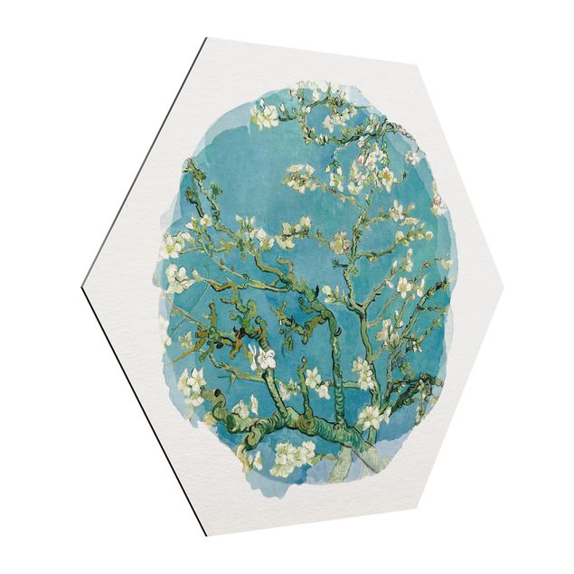 Alu-Dibond hexagon - WaterColours - Vincent Van Gogh - Almond Blossom