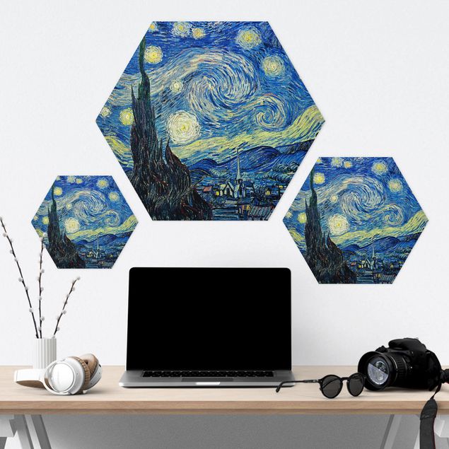Alu-Dibond hexagon - Vincent Van Gogh - The Starry Night