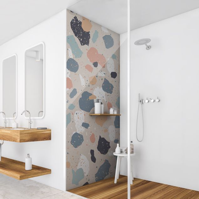 Shower wall cladding - Terrazzo Pattern