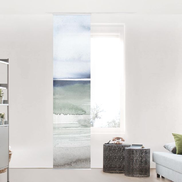Sliding panel curtains set - Ocean Waves I