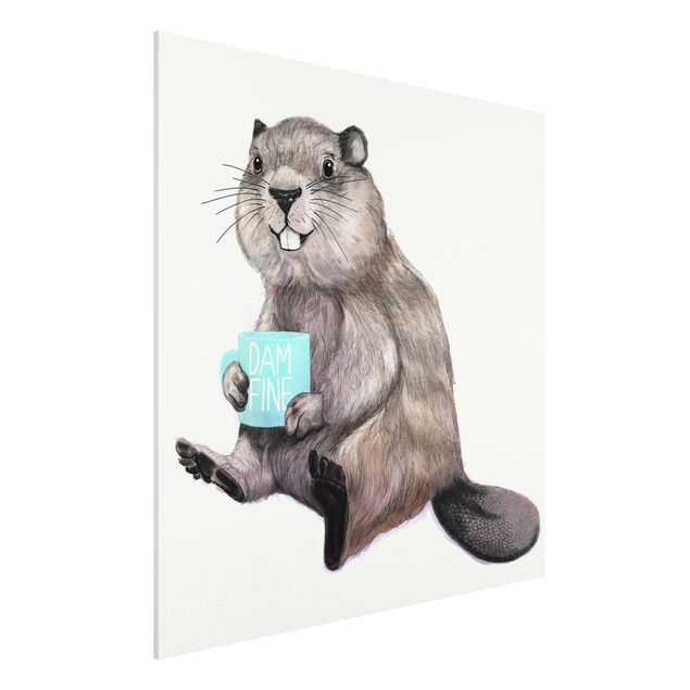 Print on forex - Illustration Beaver Wit Coffee Mug