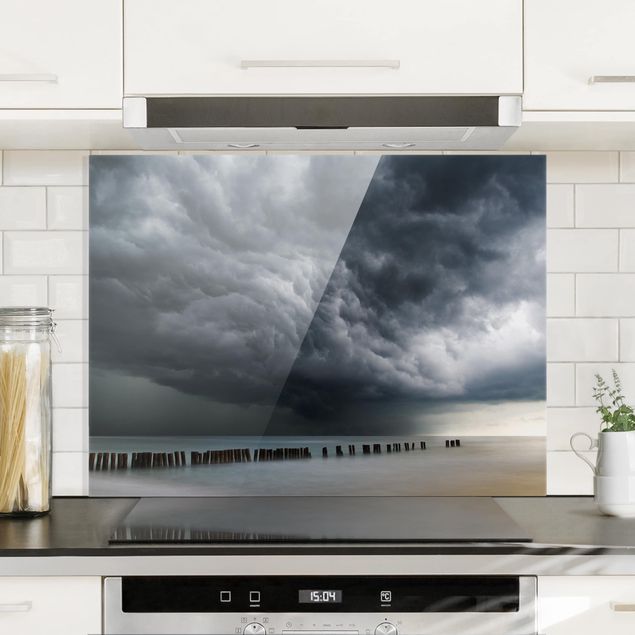 Glass splashback kitchen landscape Storm Clouds Over The Baltic Sea