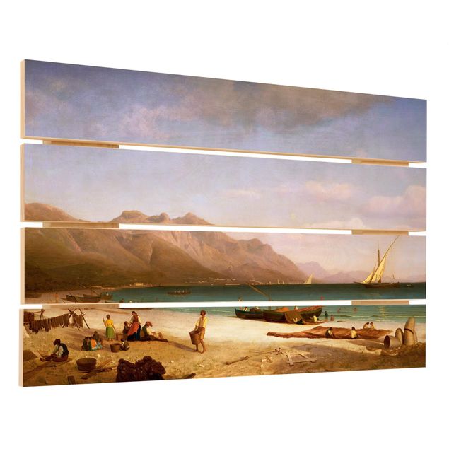 Print on wood - Albert Bierstadt - Bay of Salerno