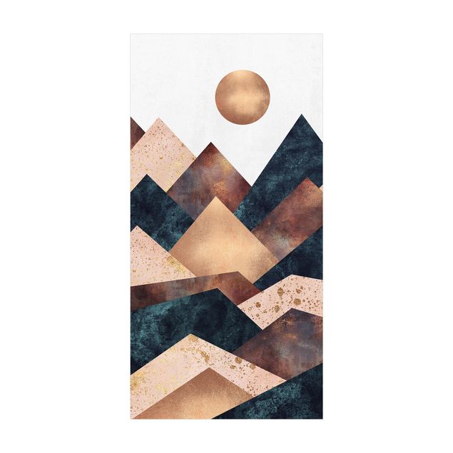 abstract area rug Geometric Mountains Bronze