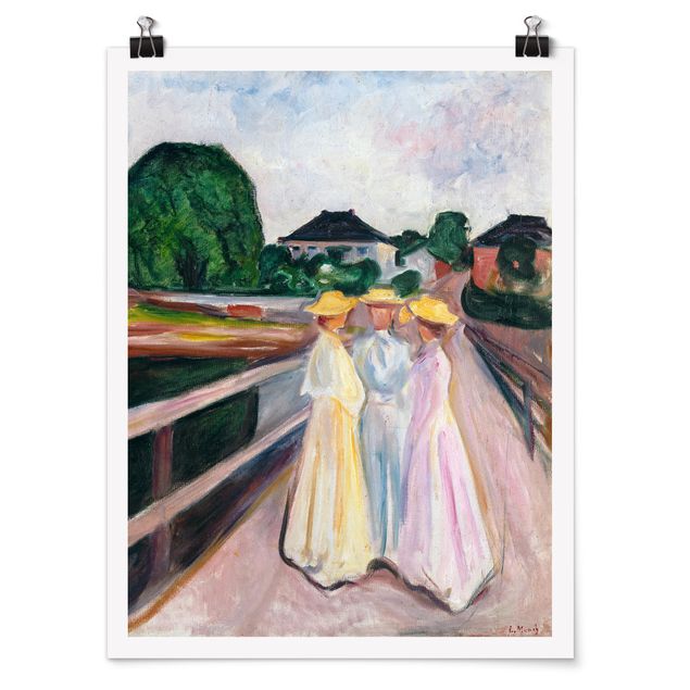 Poster art print - Edvard Munch - Three Girls on the Bridge