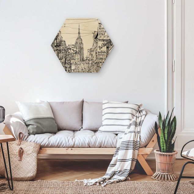 Wooden hexagon - City Study - Little Italy