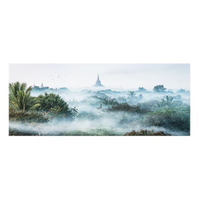 Splashback - Morning Fog Over The Jungle Of Bagan - Panorama 5:2