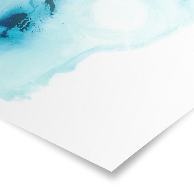 Panoramic poster abstract - Blue Flow I