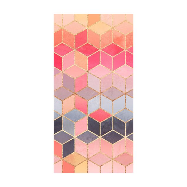 contemporary rugs Colourful Pastel Golden Geometrie